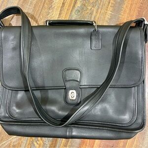 Coach Classic Leather Metropolitan Brief Case Laptop Messenger Bag